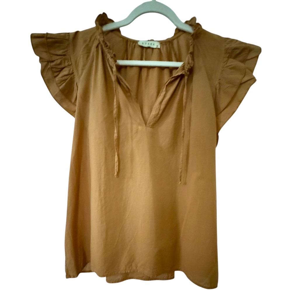 Stark X Dreamy Ruffle Blouse – Carmel Brown, Size XS